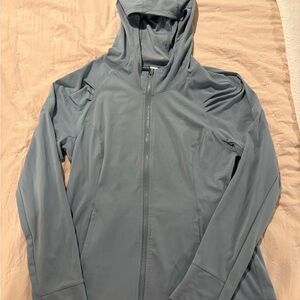 Gray Hooded Zip-Up Jacket